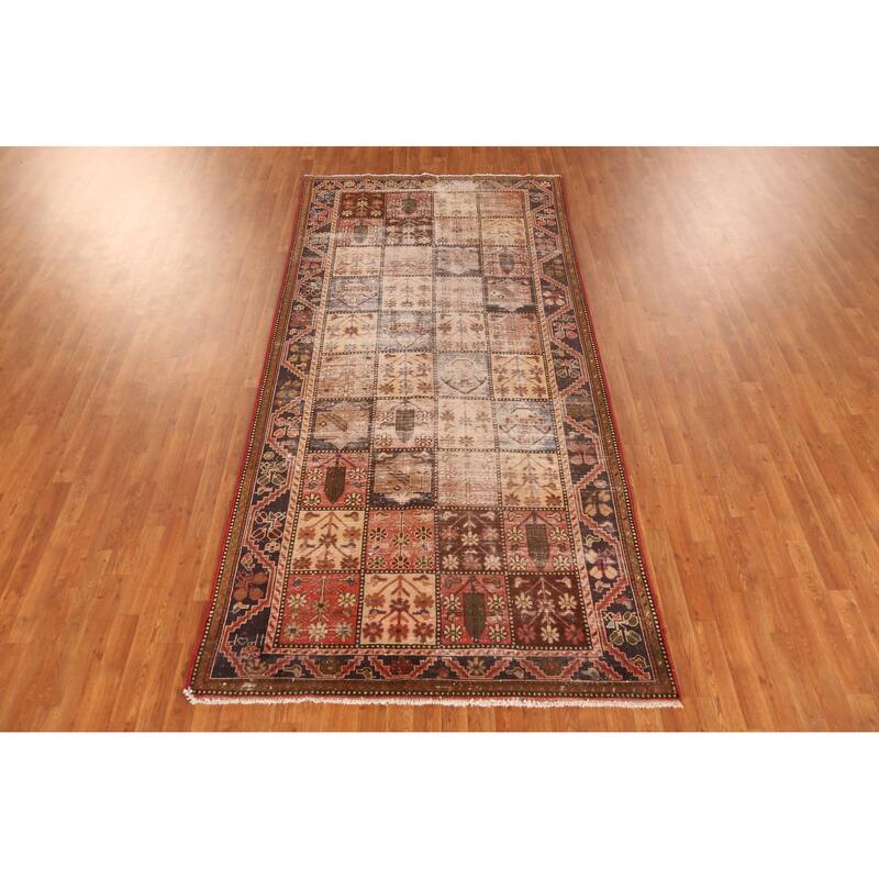 Hand Knotted Oriental 100% Wool Carpet Traditional Geometric Multi-Colored Bakhtiari Area Rug - 10' 2'' X 4' 11''