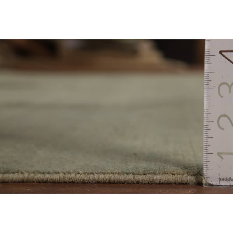 Green Modern Gabbeh Oriental Area Rug Handmade Wool Carpet - 7'9" x 9'7"