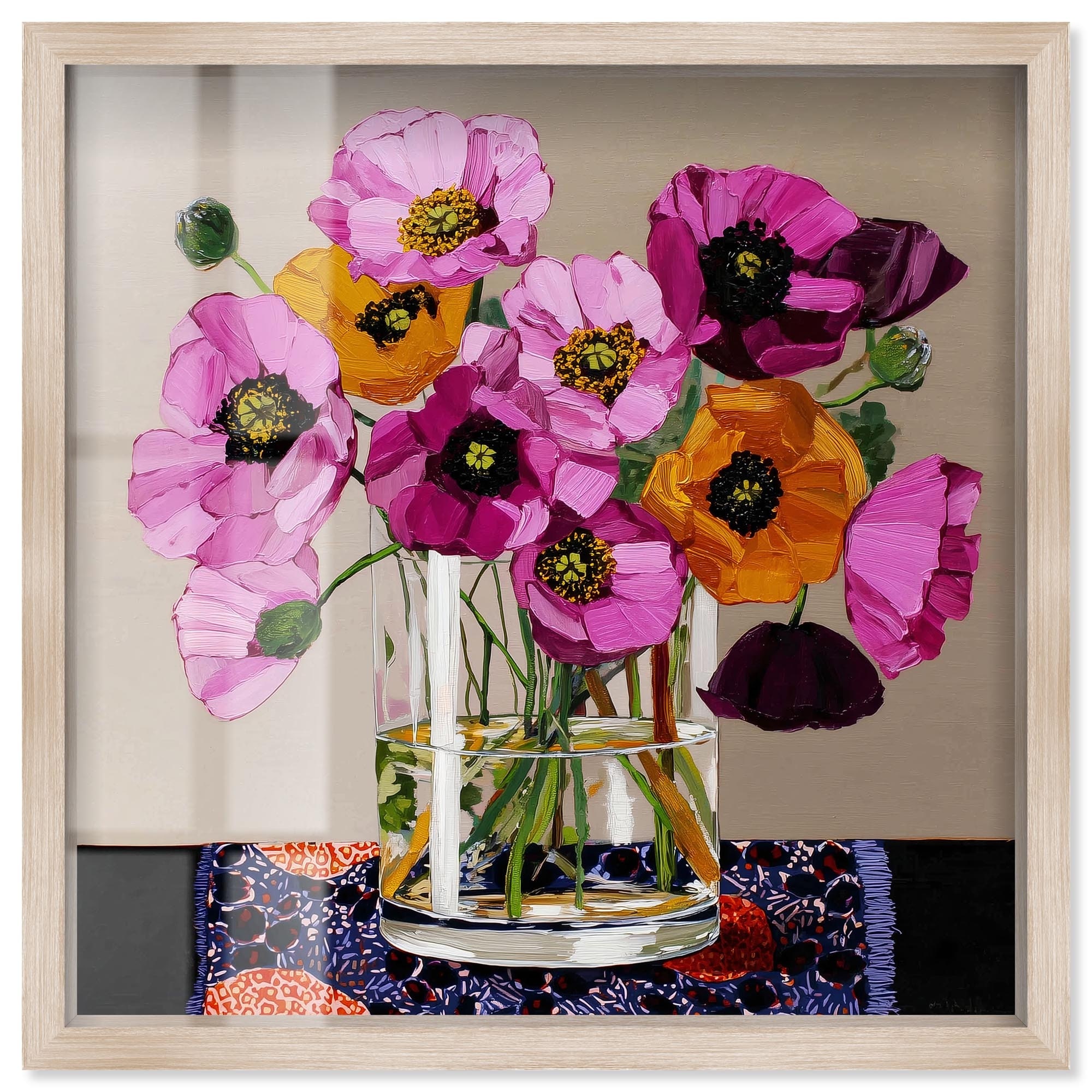 Glass Vase I Floral Wall Decor Shadowbox Print by Art Remedy
