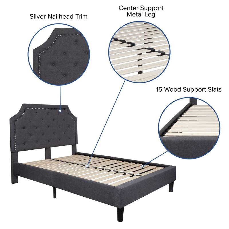 Tufted Platform Bed with 10 Inch Pocket Spring Mattress