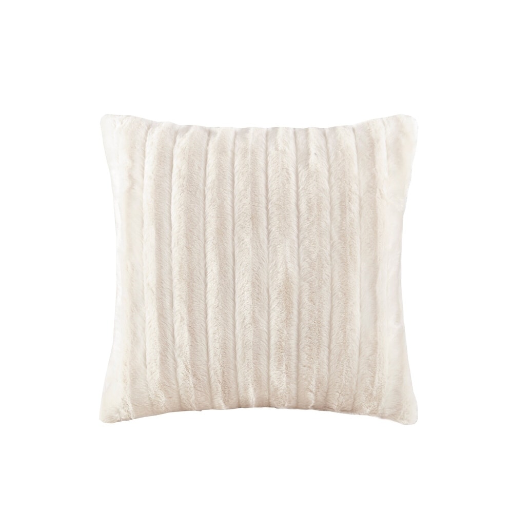Madison Park Duke Faux Fur Square Throw Pillow