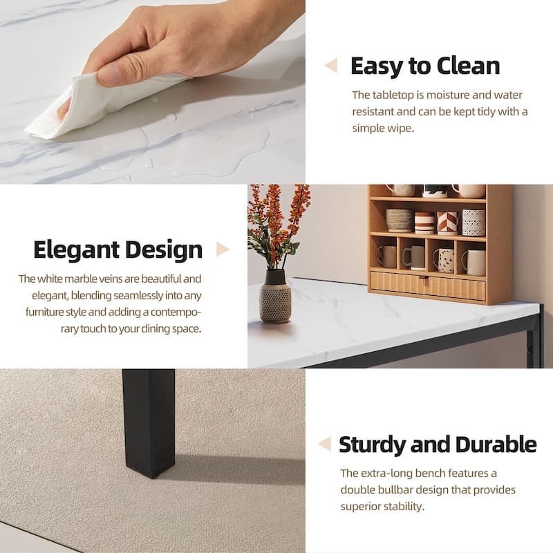 Space-Saving Dining Table Set,Ideal for Small Spaces - Featuring a Stylish Faux Marble or Wood Grain Table with Modern Chairs