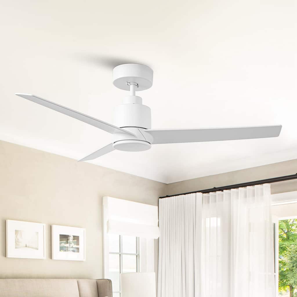44-inch/ 54-inch Modern White 3-Blade Ceiling Fan without Light