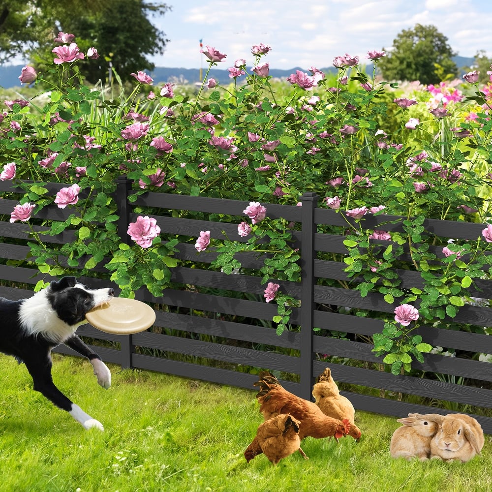 Courtyard Privacy Fence Without Digging Pits, Easy To Set Up, No Damage To The Ground,2,4-Panel - 39.3 in. W x 35.6 in. H