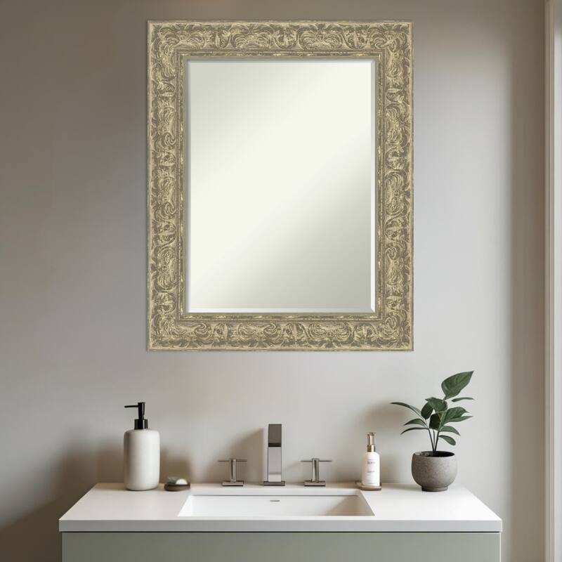 Luxe Half-Inch-Bevel Framed Bathroom Vanity Wall Mirror