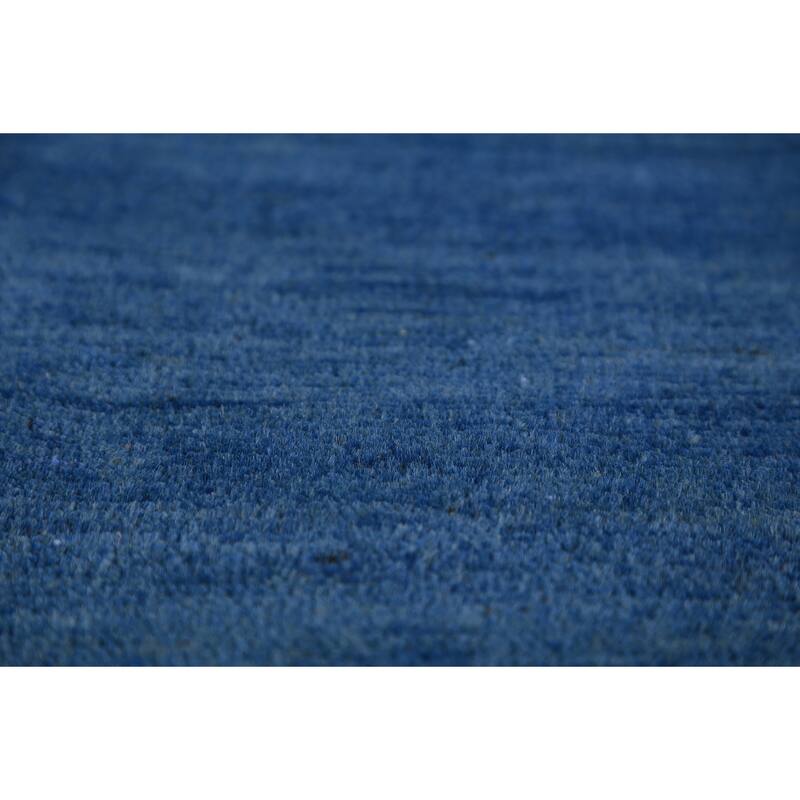 Blue Modern Gabbeh Oriental Rug Hand-Knotted Wool Carpet - 3'11" x 5'9"
