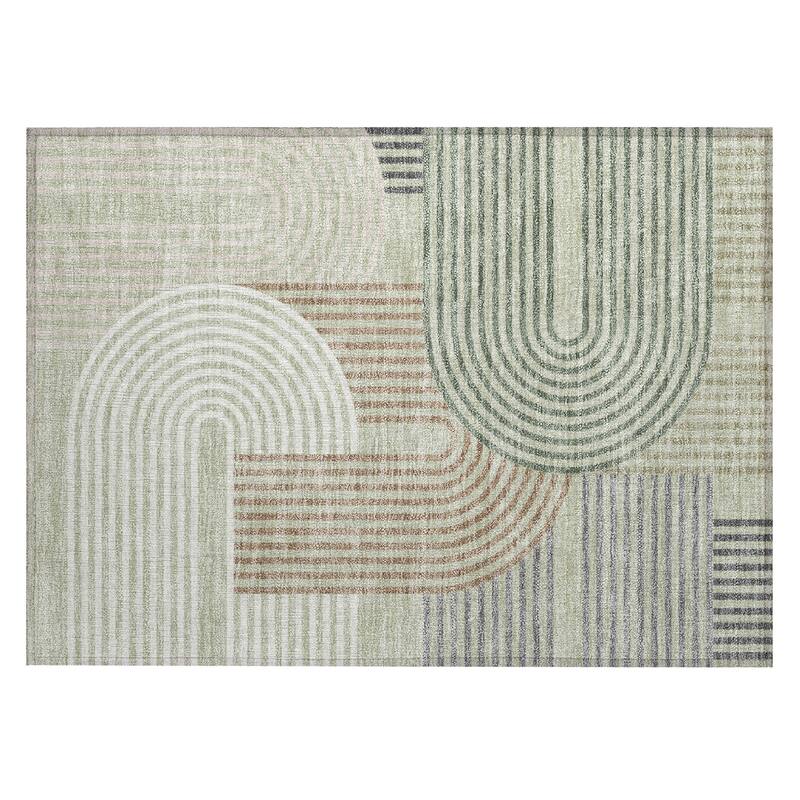 Machine Washable Indoor/ Outdoor Modern Basehor Chantille Rug