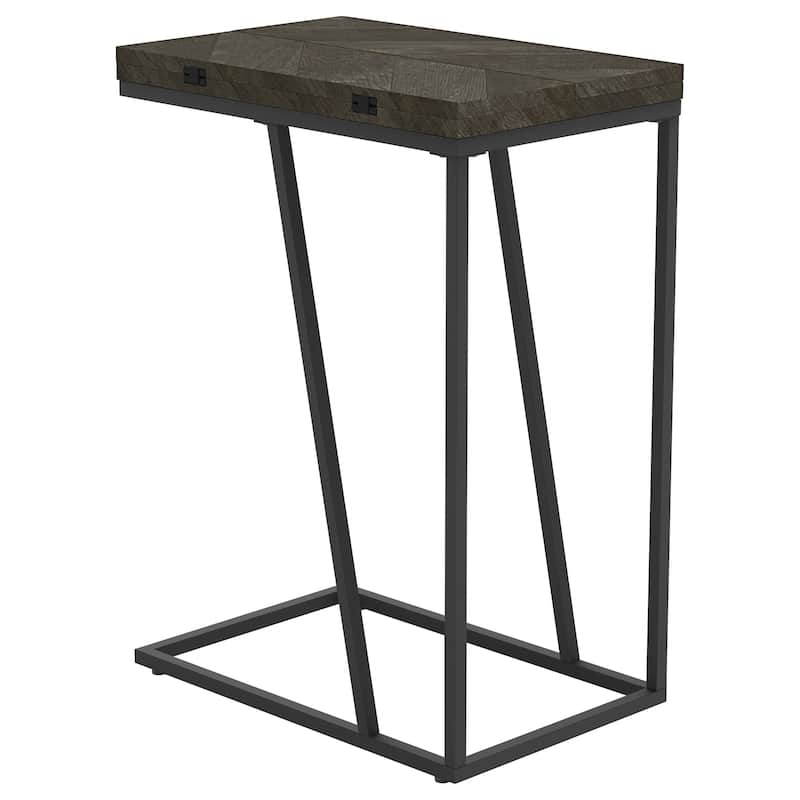 Carly Expandable Engineered Wood C-Shaped Side Table