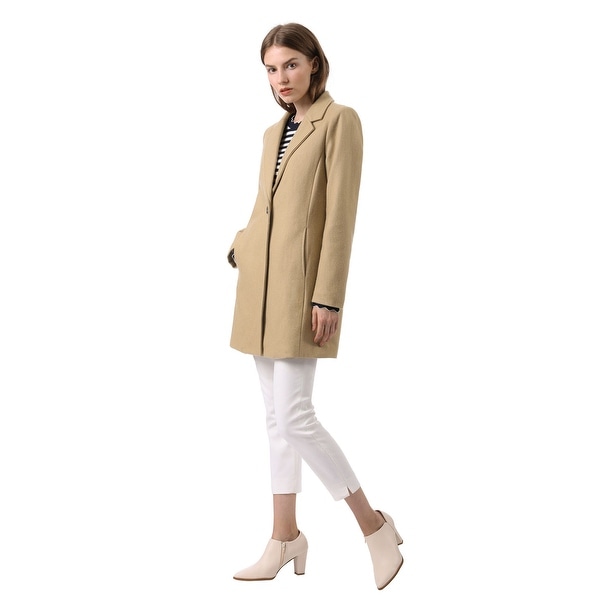 Women's Notched Lapel Button Closure Trench Coat Outwear
