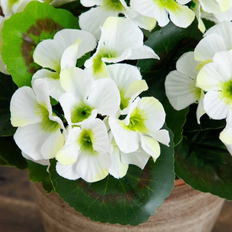 11-in UV Resistant Artificial Geranium in Ceramic Planter