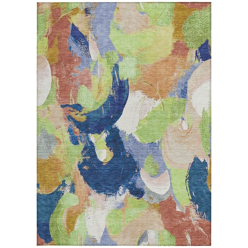 HomeRoots Abstract Transitional Rectangle Outdoor Rug