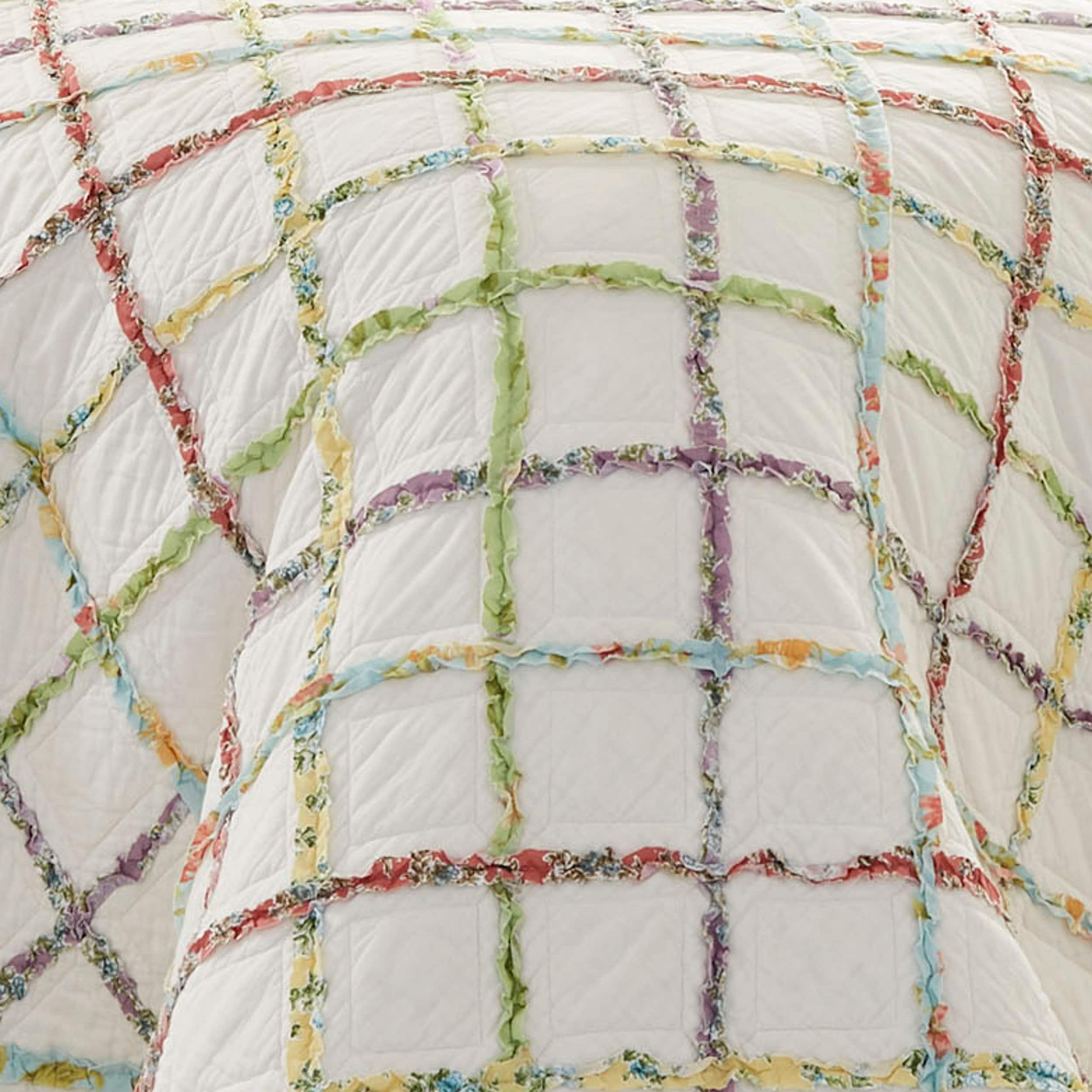 Laura Ashley Ruffle Garden Multicolor Cotton Quilt On Sale Bed Bath Beyond 9481308