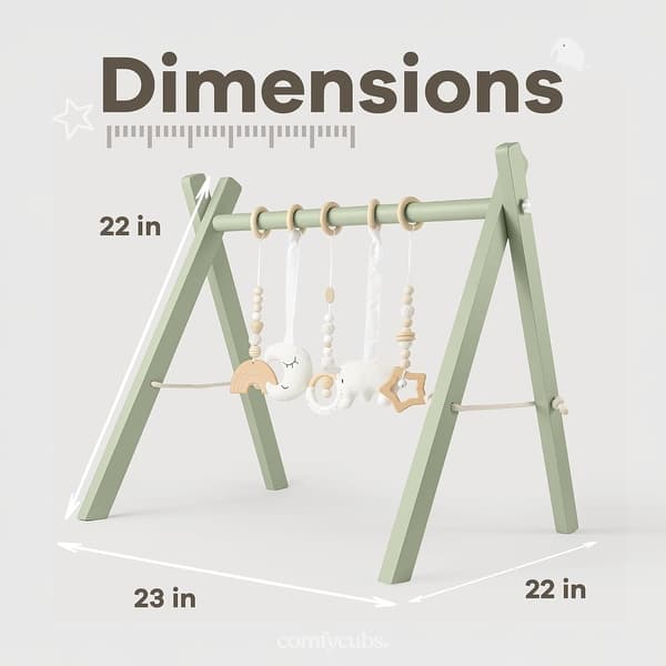 dimension image slide 1 of 3, Wooden Baby Play Gym, Baby Activity Gym by Comfy Cubs
