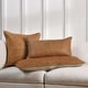 preview thumbnail 2 of 5, Kosas Home Cheyenne 100% Leather 16x36" Throw Pillow, Chestnut