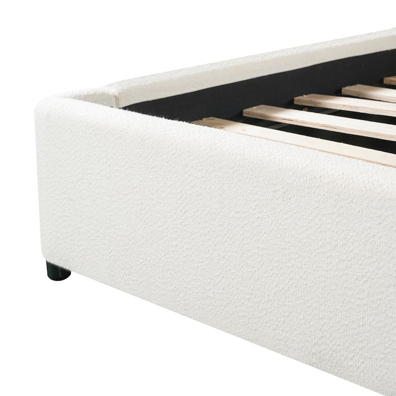 Christopher Knight Home - Modern Upholstered Boucle Frame with Wingback Headboard