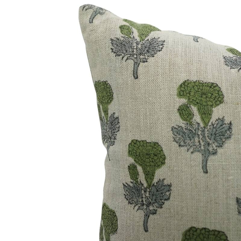 Linen Boho Block print pillow Cover - Manmohan