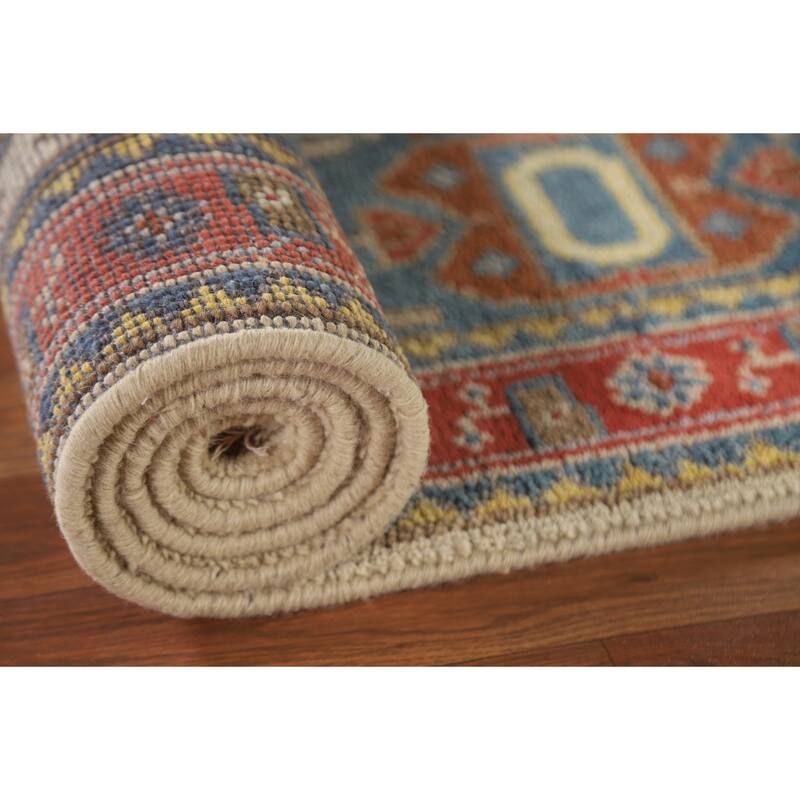Blue Heriz Serapi Runner Rug Handmade Wool Carpet - 2'6"x 8'0"