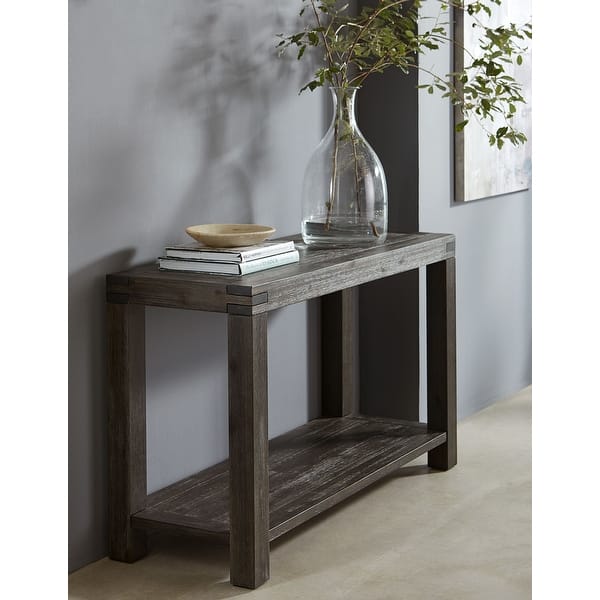 Meadow Solid Wood Console Table In Graphite Overstock 31128189