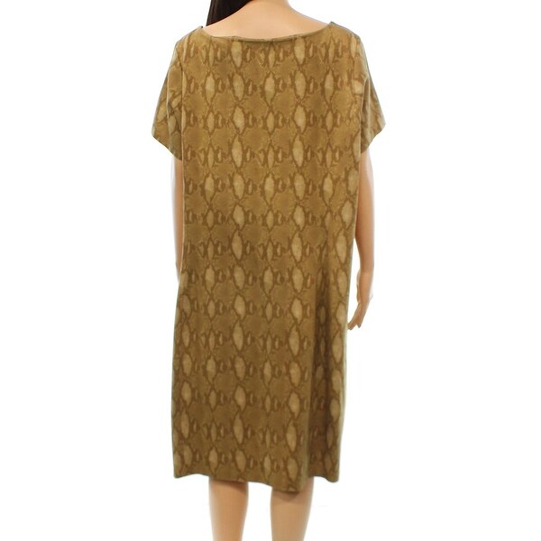 tan shift dress