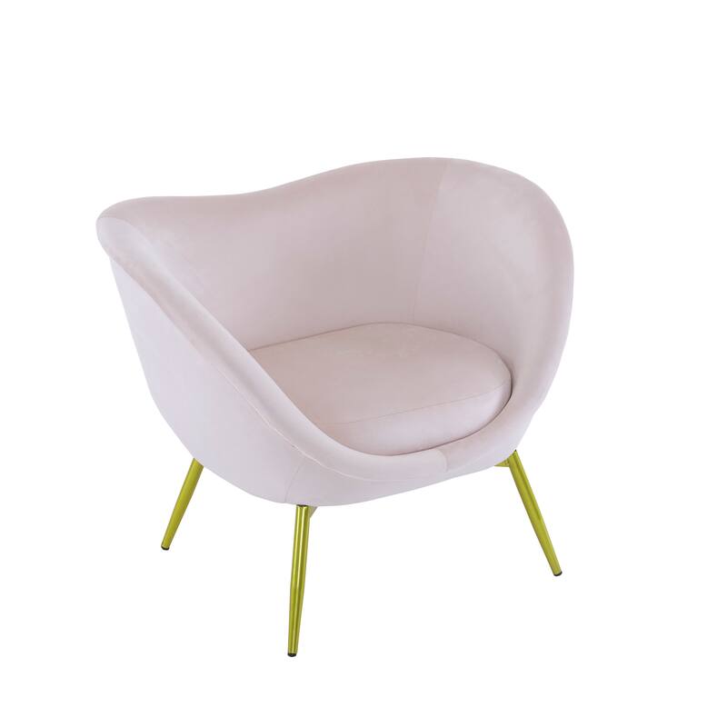 Modern Accent Chair for Living Room, Lounge Chair for Bedroom with Gold Metal Legs, Vanity Chair for Makeup Room