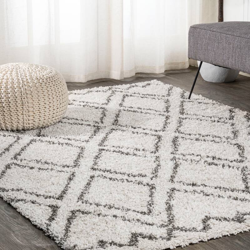 JONATHAN Y Algaida Diamond Trellis Shag Area Rug