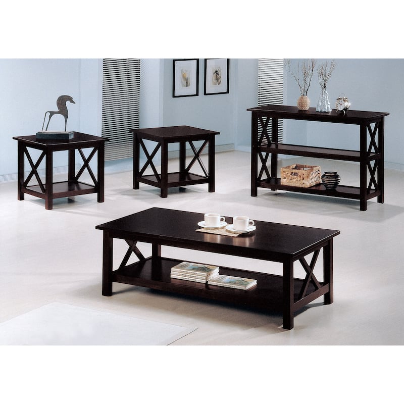 Rachelle 2-shelf Wood Entryway Console Table Deep Merlot