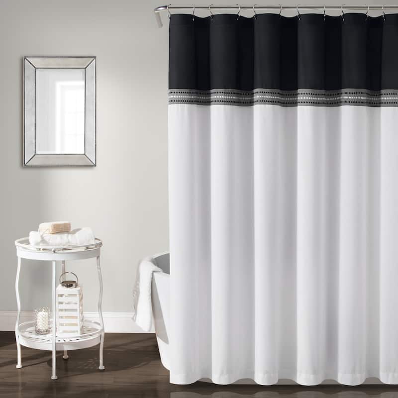 Lush Decor Terra Embroidery Shower Curtain Single