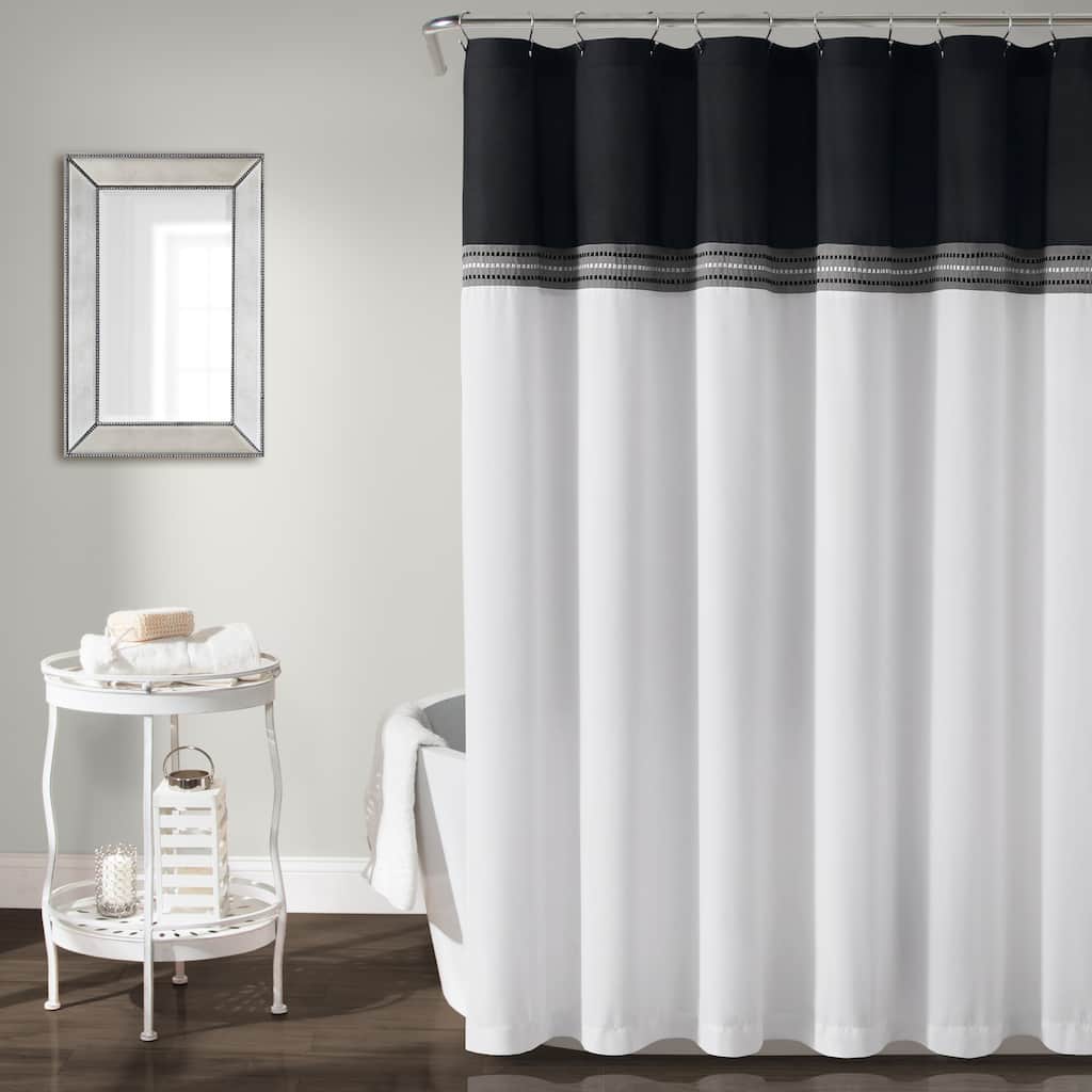 Lush Decor Terra Embroidery Shower Curtain Single