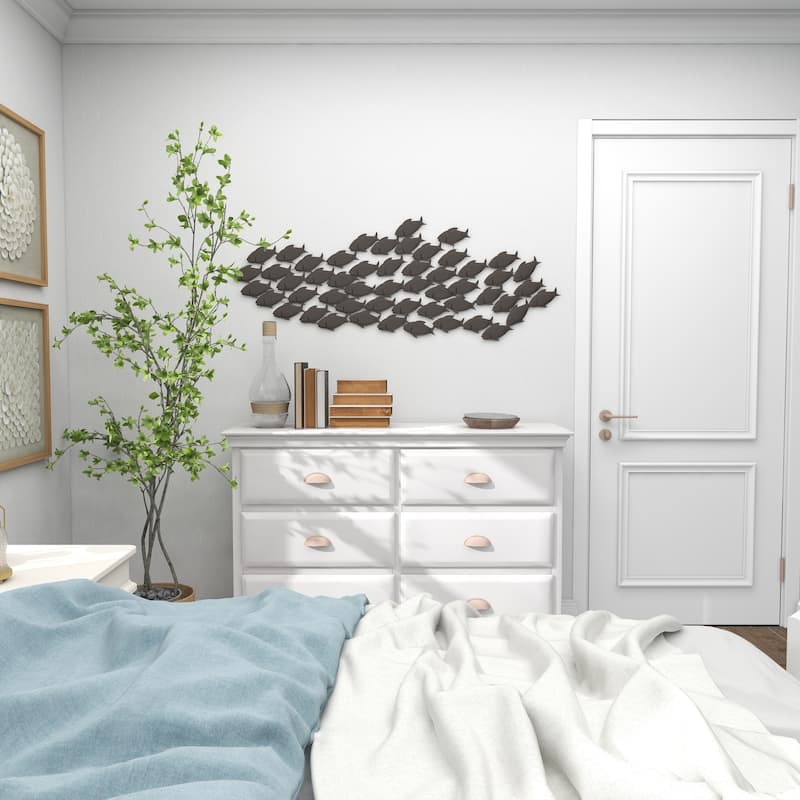 Dark Brown Metal Fish Home Wall Decor