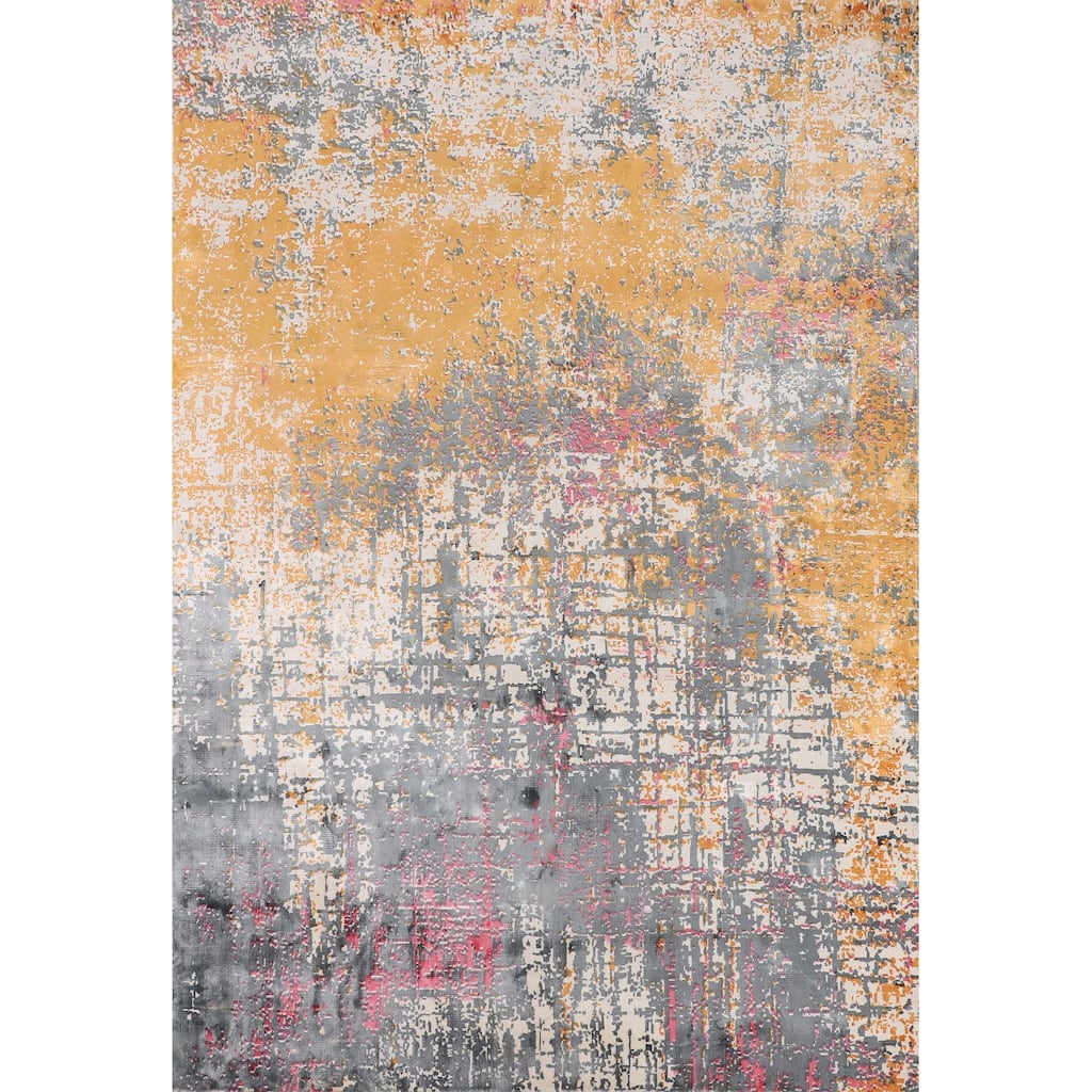 Contemporary Abstract Area Rug Hand-Knotted Bedroom Wool Carpet - 5'3" X 7'5"