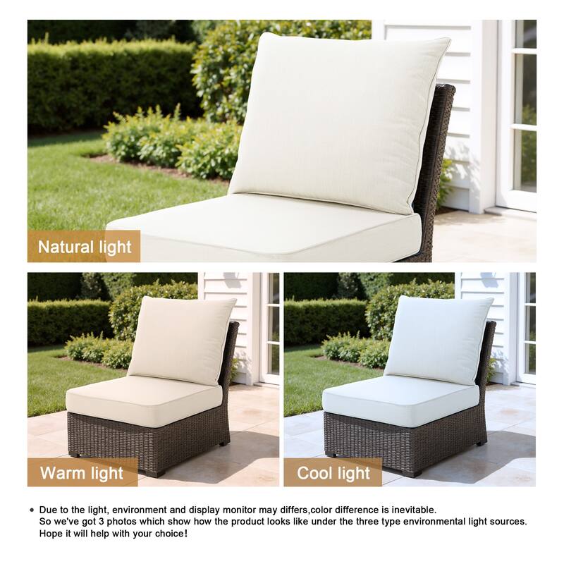 4.7" Thick Sunbrella Outdoor Cushion Set with Back and Seat Cushion