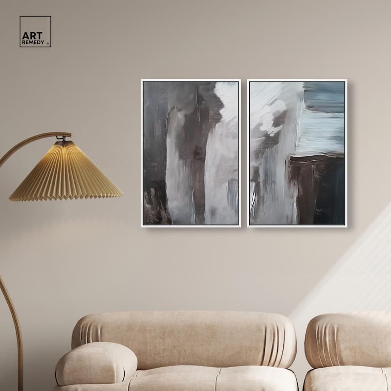 Monochrome Mood I Canvas Set of 2 by Art Remedy