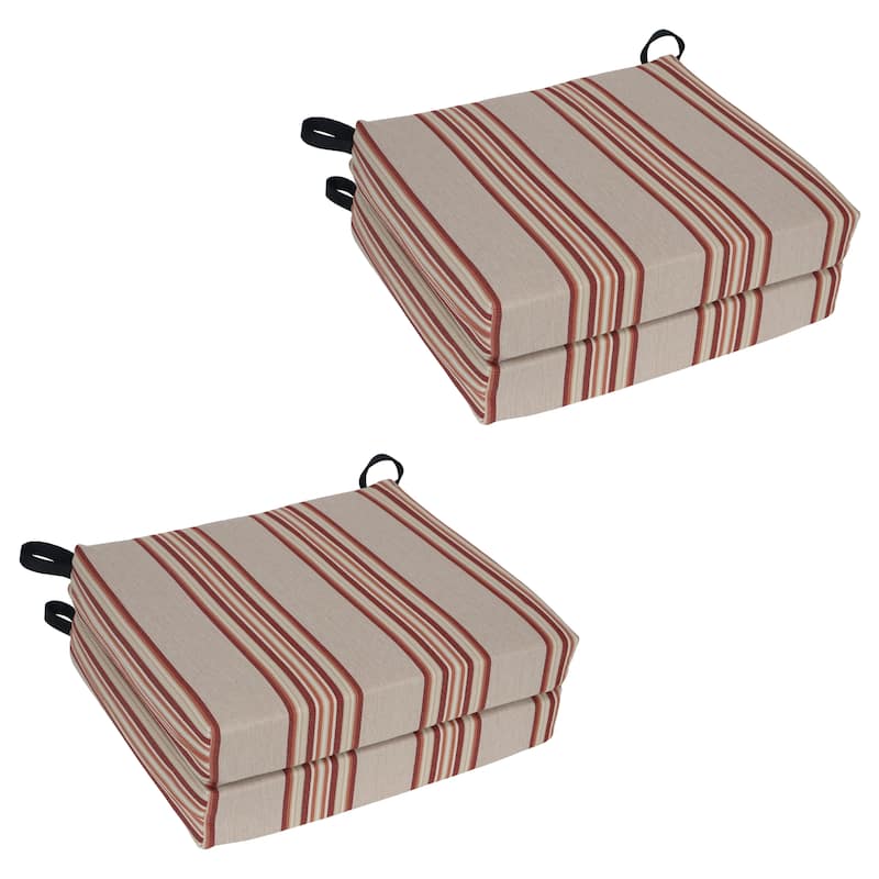 20-inch by 19-inch Woven Olefin Outdoor Chair Cushion (Set of 1, 2, or 4) - Set of 4 - Copley Sunset