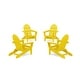 preview thumbnail 17 of 17, POLYWOOD 4-Piece Classic Folding Adirondack Conversation Set Lemon