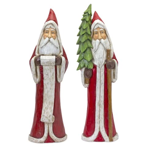 Santa (Set of 2) 37.5"H Resin