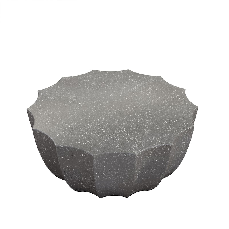 GDFStudio Thoren Magnesium Oxide Outdoor and Indoor Coffee Table with Weather-Resistant Surface