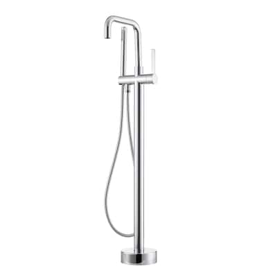 Delara Freestanding Chrome Tub Faucet with Hand Shower
