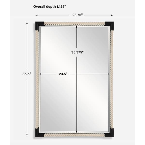 Uttermost 09942 Marina 24-1/8"W x 36"H Rectangular Beveled Accent