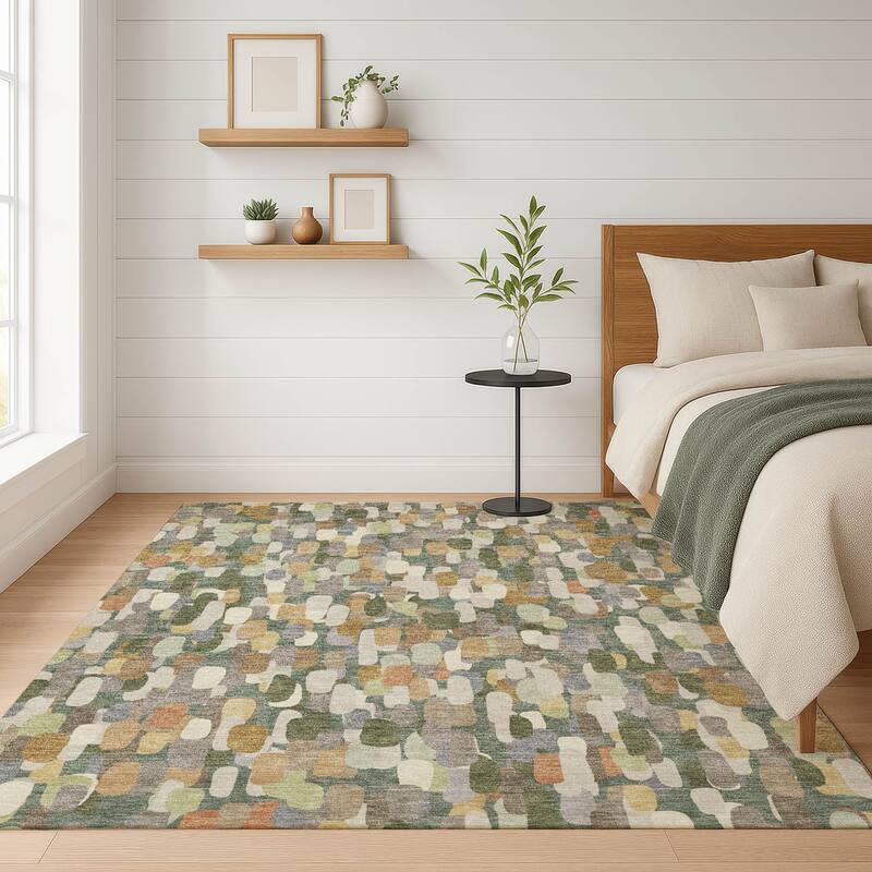 Machine Washable Indoor/ Outdoor Contemporary Drew Chantille Rug