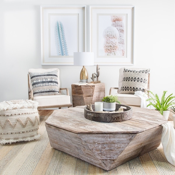 White reclaimed shop wood coffee table