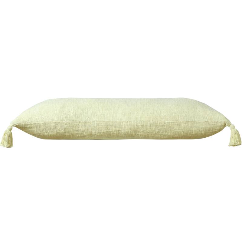 Sevita Solid Cotton Throw Pillow with Tassels