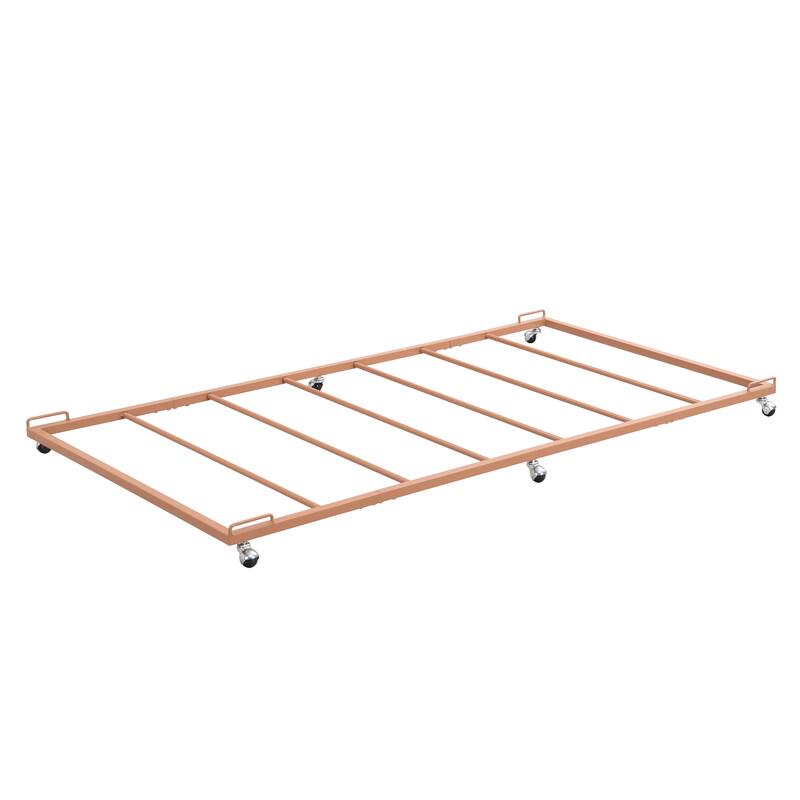 Moley Metal Twin Trundle Bed Frame with Modern Sleek Design