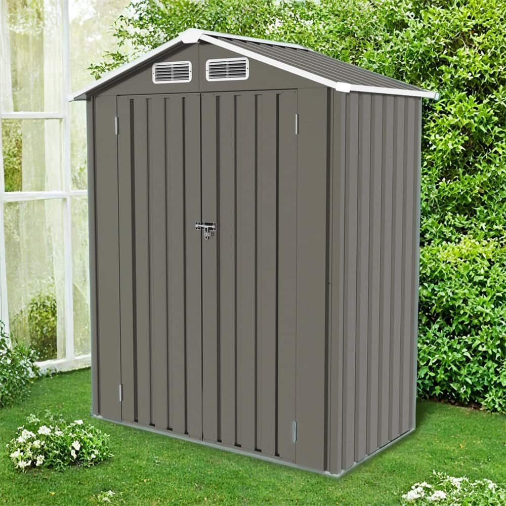 5X3 FT Metal Outdoor Storage Shed,Tool Shed w/Peaked Roof Waterproof