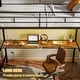 preview thumbnail 5 of 7, HOMCOM Loft Bed Twin Size with Desk, LED Lights, Charging Station, Twin Size Metal Loft Bed Frame