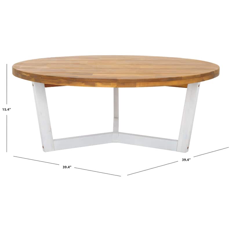 SAFAVIEH Estefani 3-Leg Round Outdoor Coffee Table - 39Wx39Dx15H
