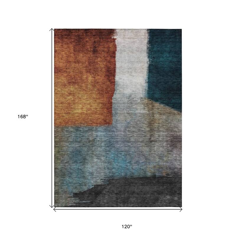 HomeRoots Abstract Transitional Rectangle Outdoor Rug