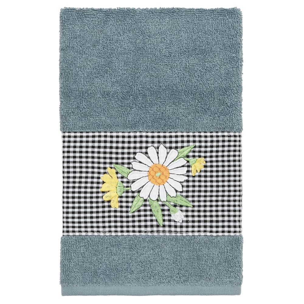 Authentic Hotel and Spa 100% Turkish Cotton Daisy Embellished Hand Towel