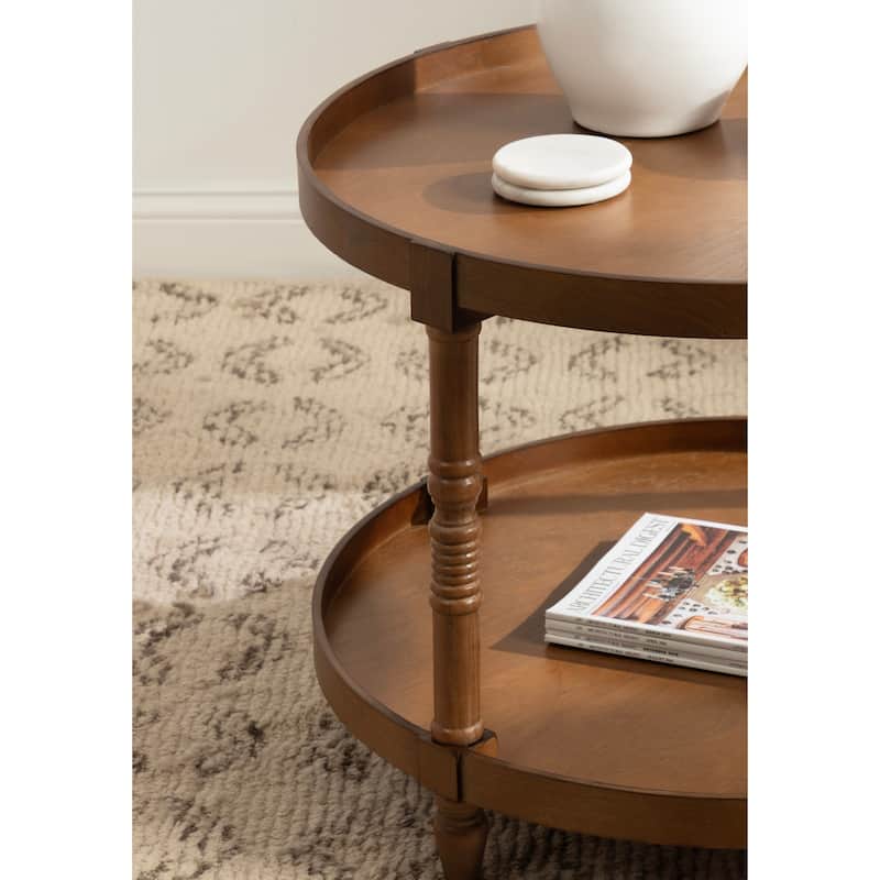 Kate and Laurel Bellport Round Wood Coffee Table