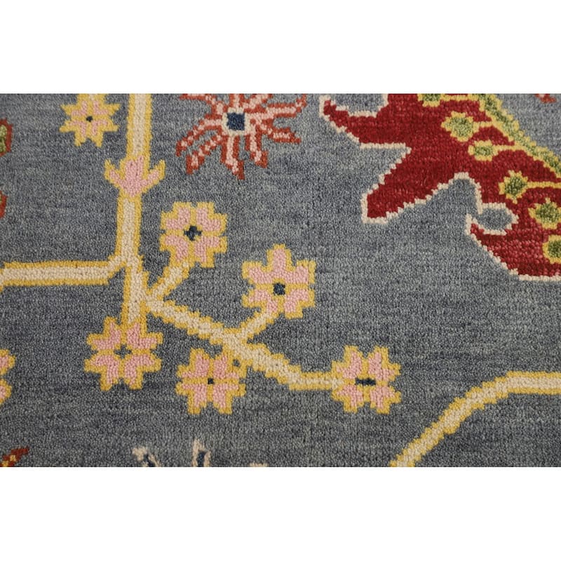 All-Over Oushak Indian Area Rug Handmade Wool Carpet - 8'11"x 11'8"