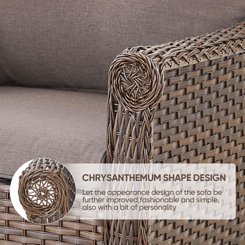 Gymojoy Outdoor Wicker Patio Chairs Set of 2 with Cushions